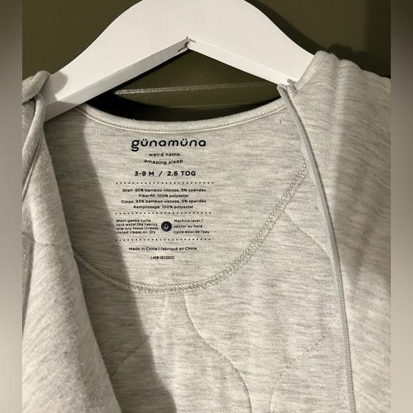 günamüna Sleep Bag Duvet Bamboo 2.6 TOG Heather Gray 3-9 Months - Picture 4 of 5